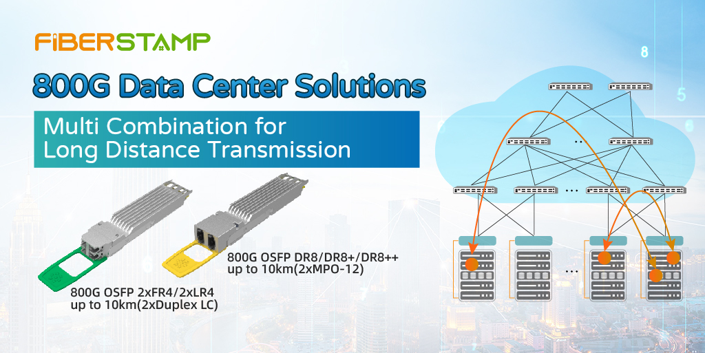 FIBERSTAMP Launches 800G OSFP DR8 & 2×FR4/2×LR4 Up to 10km Silicon Optical Transceivers With 16W Power Consumption
