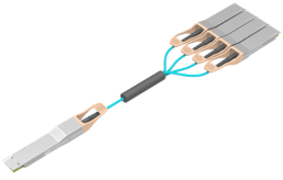400G QSFP56-DD to 4x100G QSFP28 MMF Active Optical Splitter Cable 8x50G PAM4